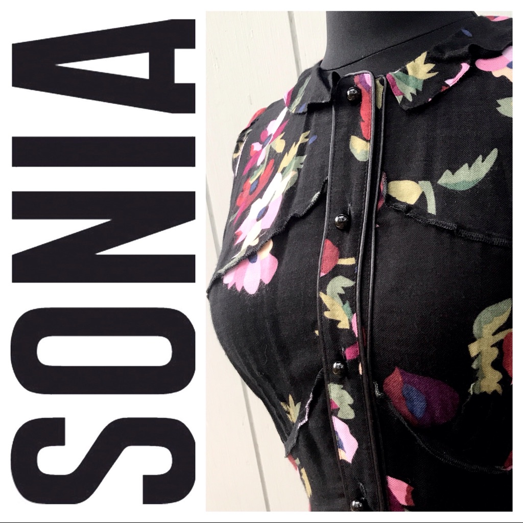 Nwt Sonia Rykiel Anemones Floral Blouse